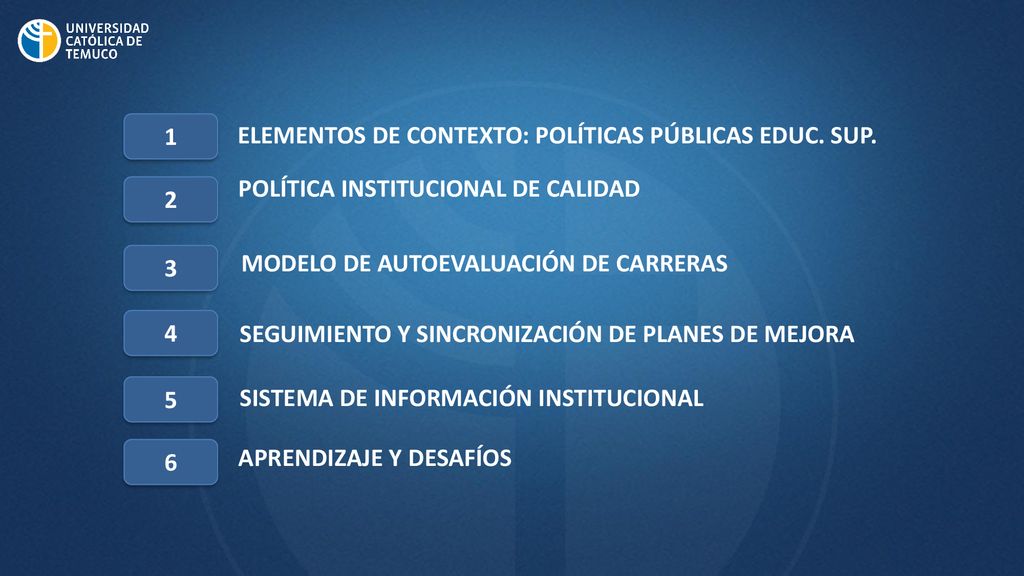 1 ELEMENTOS DE CONTEXTO: POLÍTICAS PÚBLICAS EDUC. SUP. POLÍTICA INSTITUCIONAL DE CALIDAD MODELO DE AUTOEVALUACIÓN DE CARRERAS.