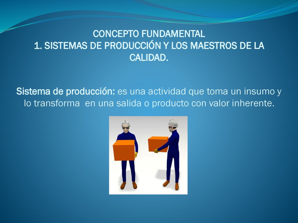 CONCEPTO FUNDAMENTAL 1. SISTEMAS DE PRODUCCIÓN Y LOS MAESTROS DE LA CALIDAD.