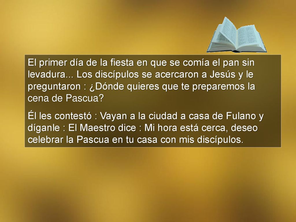 El primer día de la fiesta en que se comía el pan sin levadura