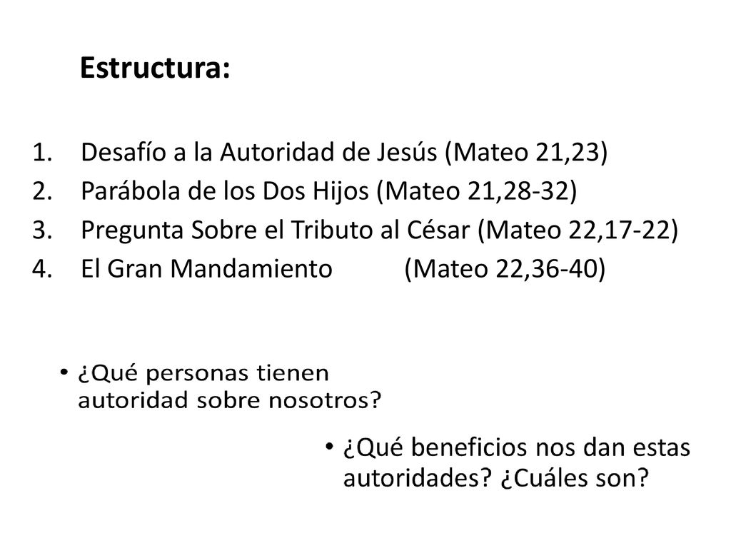 Estructura: Desafío a la Autoridad de Jesús (Mateo 21,23)