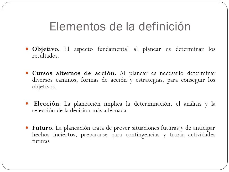 Elementos de la definición