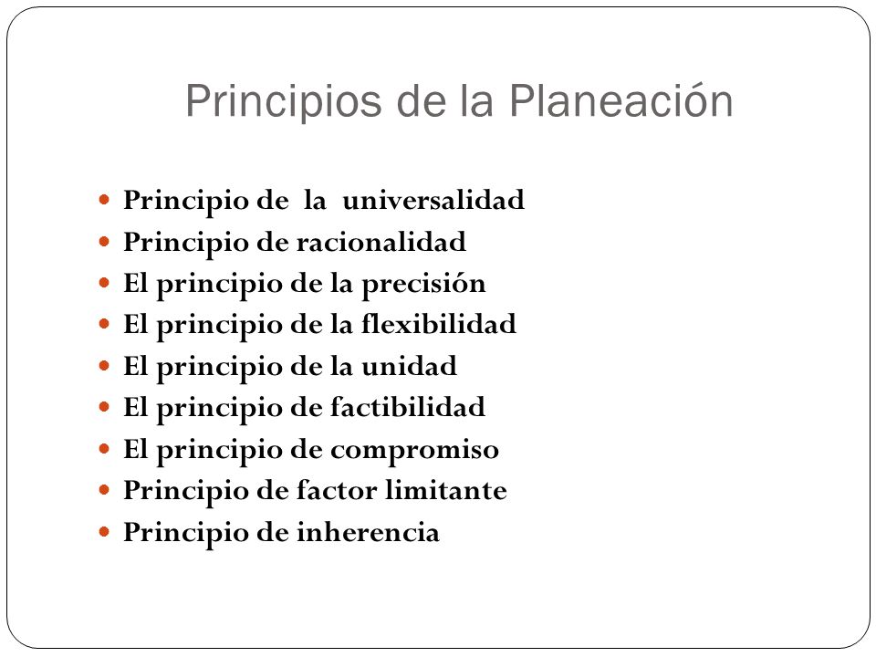 Principios de la Planeación