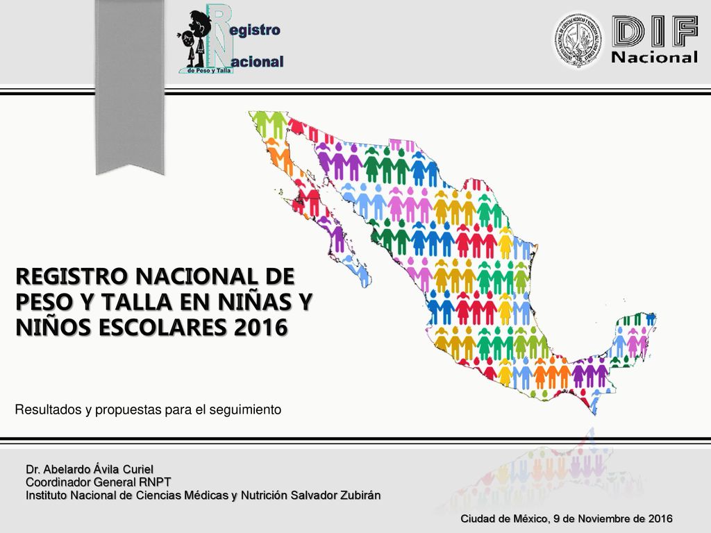 REGISTRO NACIONAL DE PESO Y TALLA EN NIÑAS Y NIÑOS ESCOLARES 2016