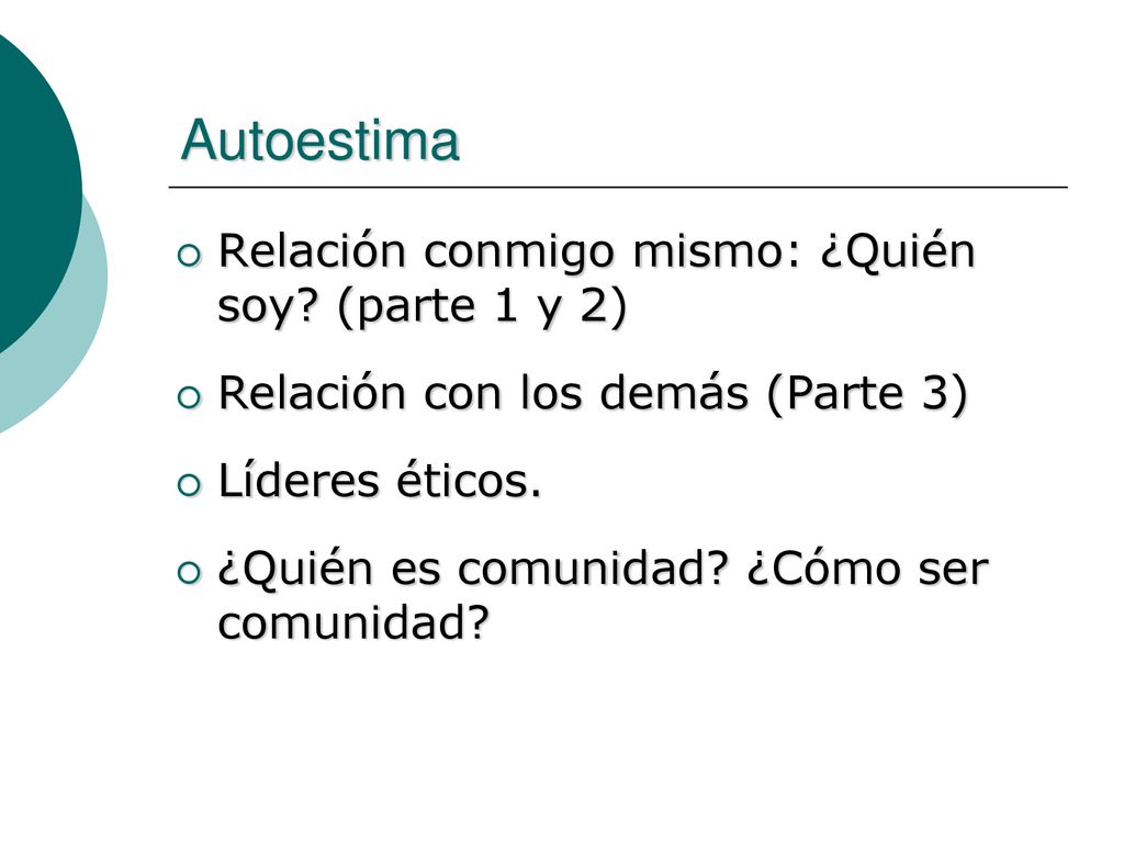Autoestima Relación conmigo mismo: ¿Quién soy (parte 1 y 2)