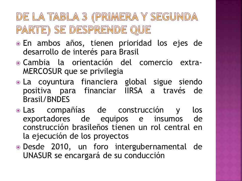 De la tabla 3 (primera y segunda parte) se desprende que