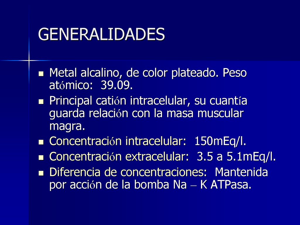 GENERALIDADES Metal alcalino, de color plateado. Peso atómico: