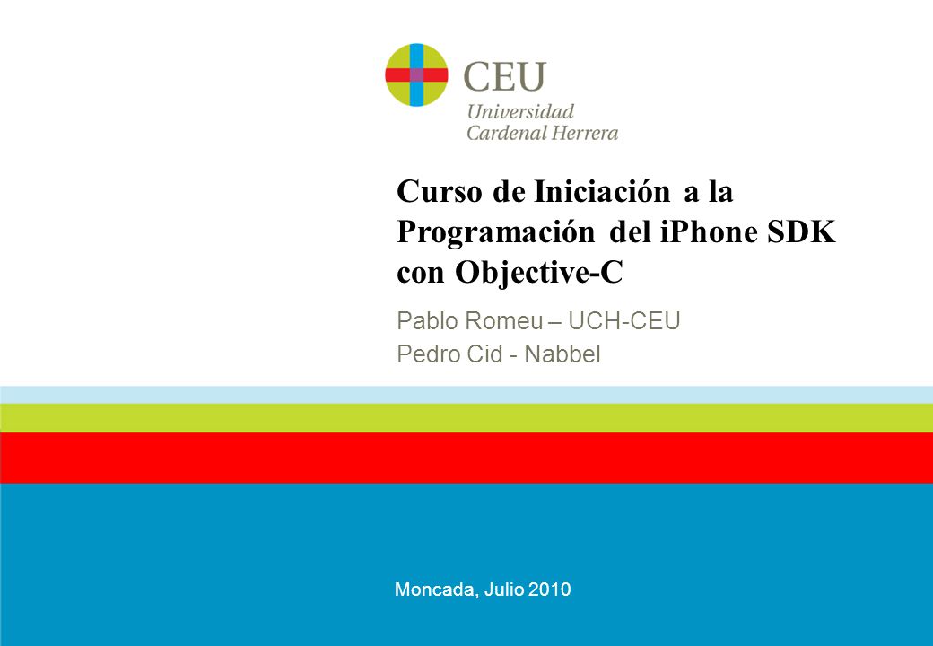 Curso de Iniciación a la Programación del iPhone SDK con Objective-C