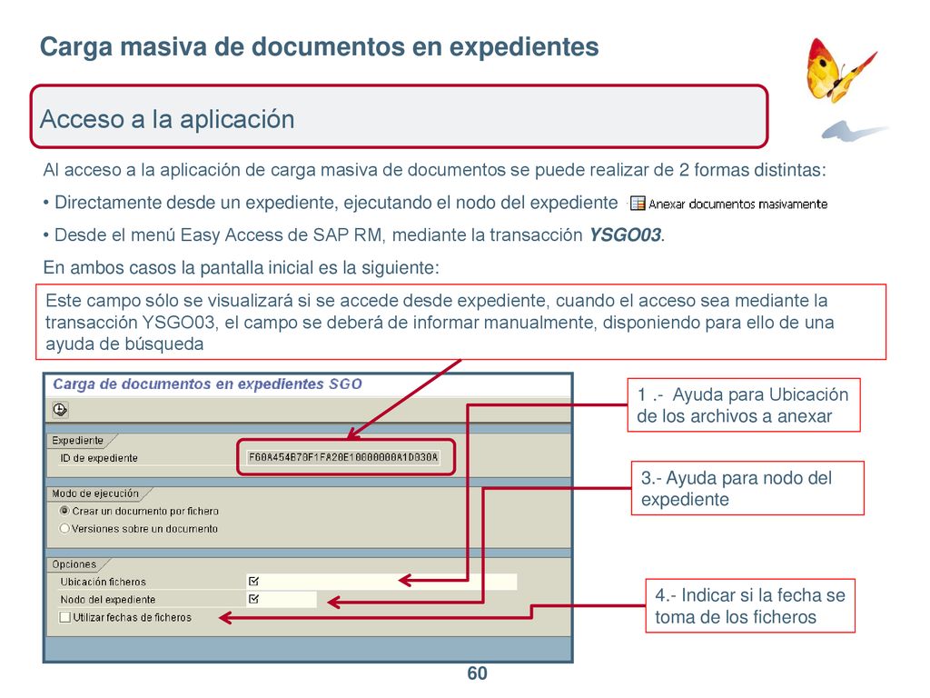Carga masiva de documentos en expedientes Acceso a la aplicación