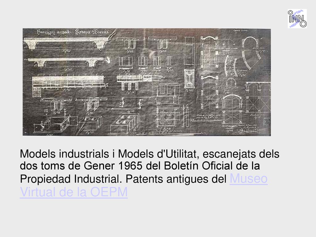 Models industrials i Models d Utilitat, escanejats dels dos toms de Gener 1965 del Boletín Oficial de la Propiedad Industrial.