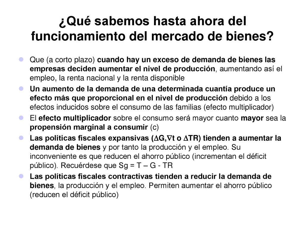 ¿Qué sabemos hasta ahora del funcionamiento del mercado de bienes