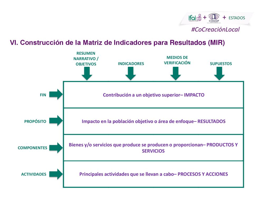 VI. Construcción de la Matriz de Indicadores para Resultados (MIR)