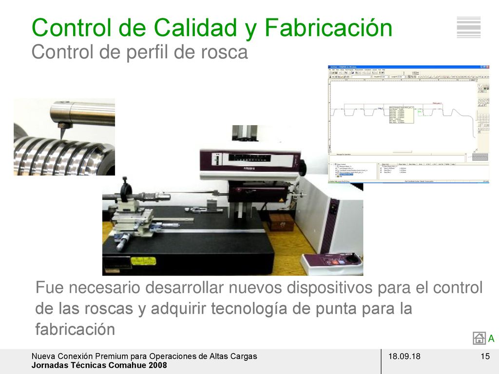 Control de Calidad y Fabricación Control de perfil de rosca