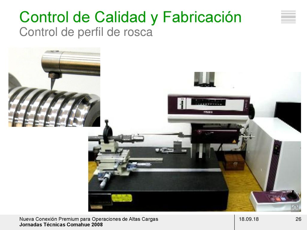 Control de Calidad y Fabricación Control de perfil de rosca