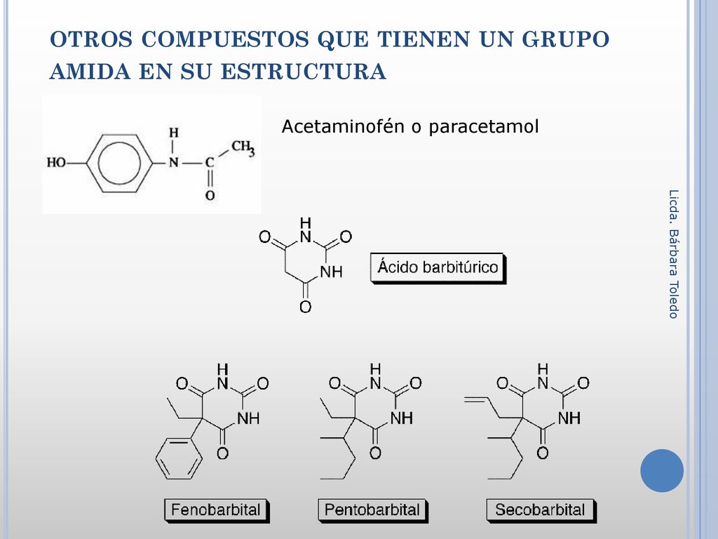 otros compuestos que tienen un grupo amida en su estructura
