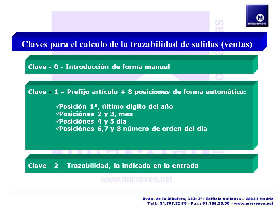 Claves para el calculo de la trazabilidad de salidas (ventas)