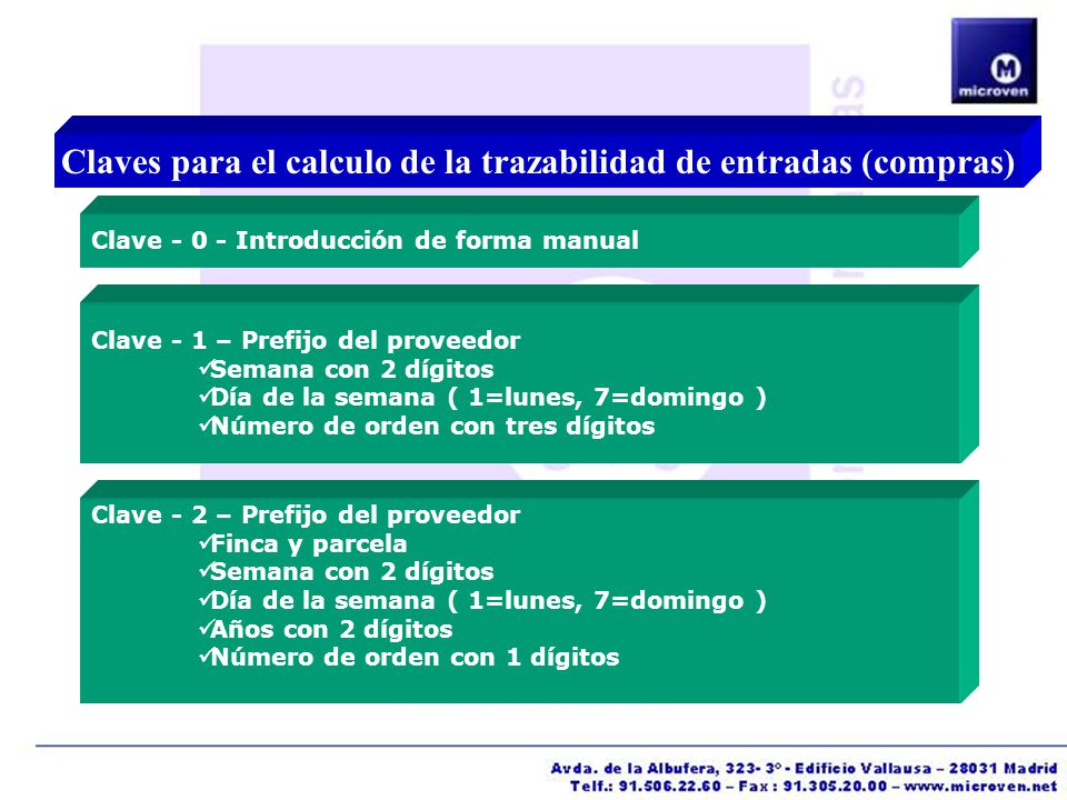 Claves para el calculo de la trazabilidad de entradas (compras)