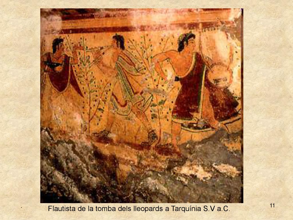 Flautista de la tomba dels lleopards a Tarquínia S.V a.C.