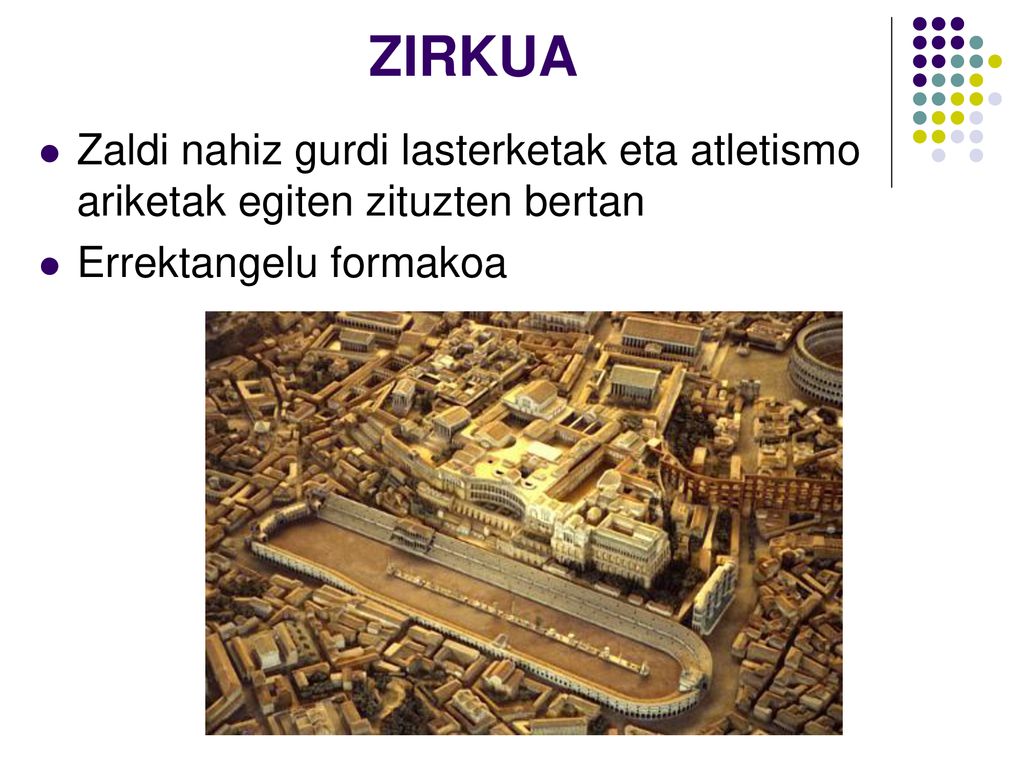 ZIRKUA Zaldi nahiz gurdi lasterketak eta atletismo ariketak egiten zituzten bertan.