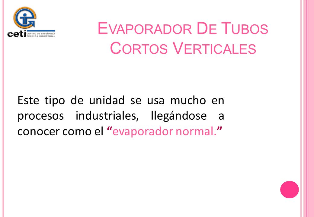 Evaporador De Tubos Cortos Verticales