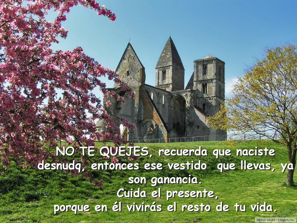 porque en él vivirás el resto de tu vida.