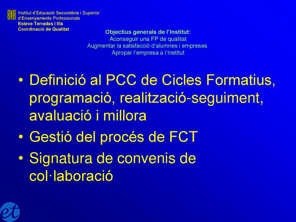 Gestió del procés de FCT Signatura de convenis de col·laboració