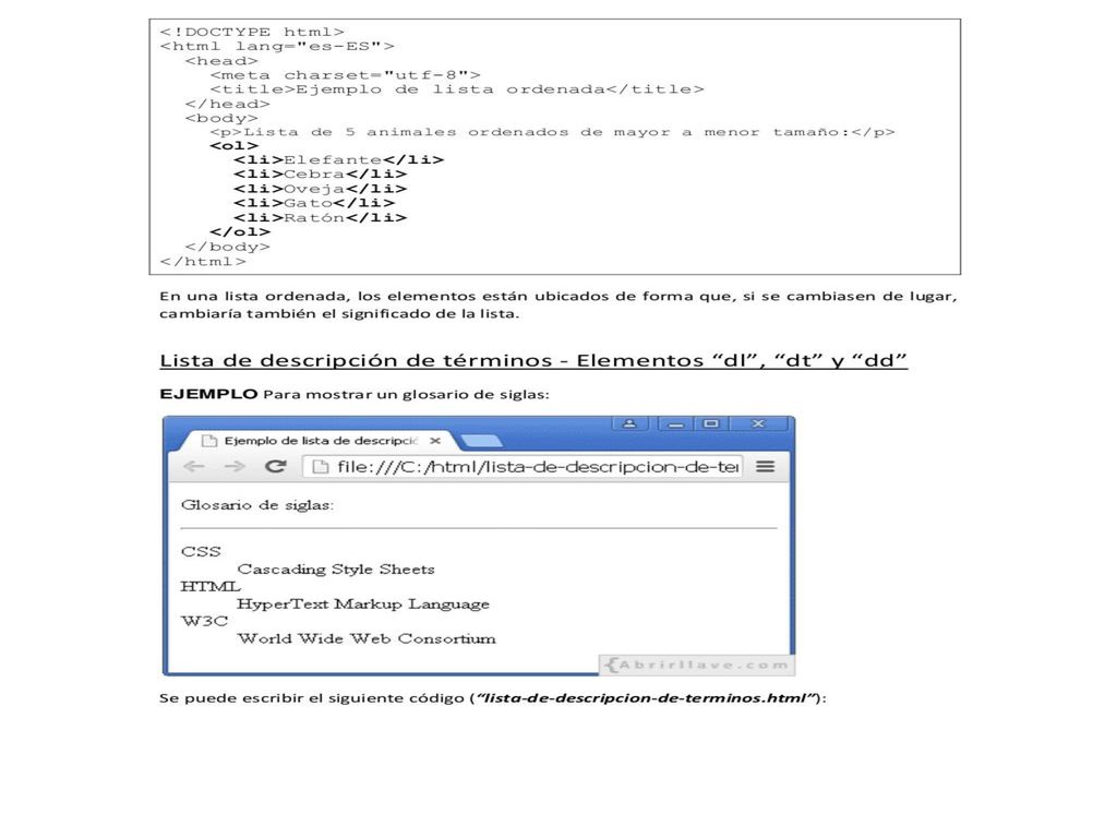 Se puede escribir el siguiente cÃ³digo (lista-de-descripcion-de-terminos.html):