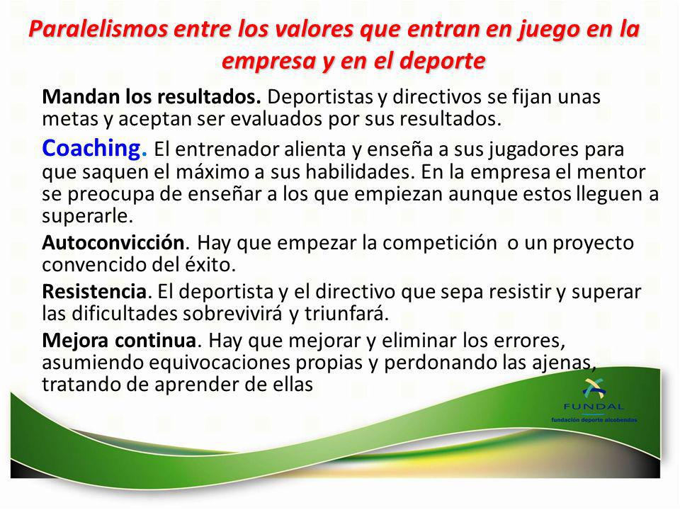 Paralelismos entre los valores que entran en juego en la empresa y en el deporte