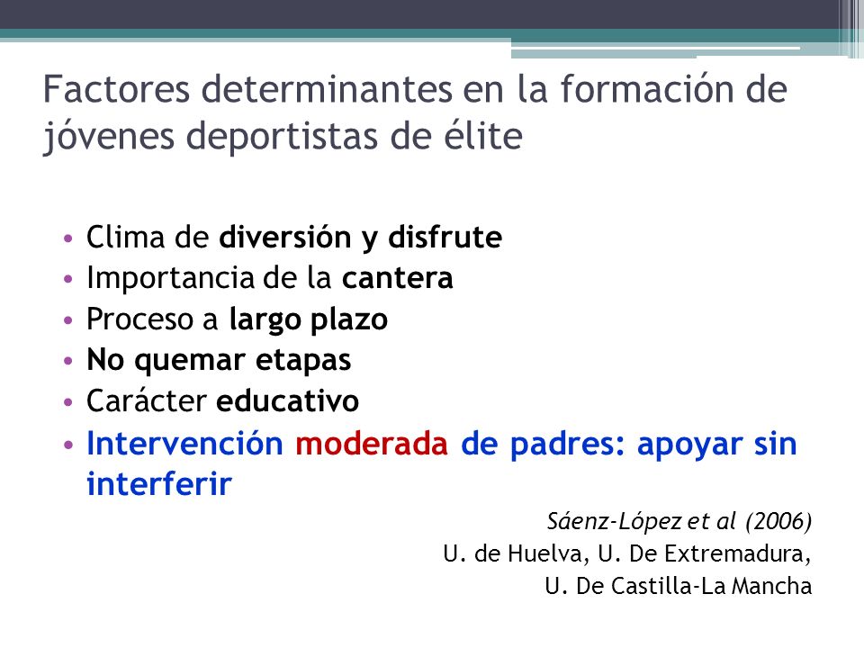 Factores determinantes en la formación de jóvenes deportistas de élite