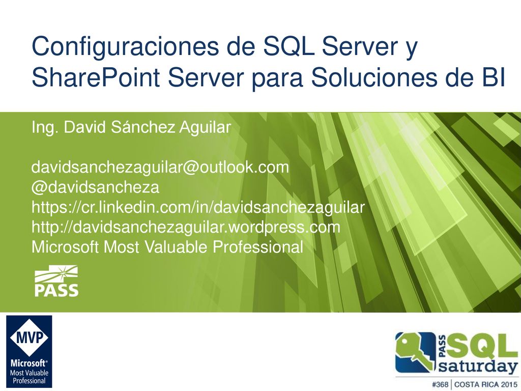 Configuraciones de SQL Server y SharePoint Server para Soluciones de BI