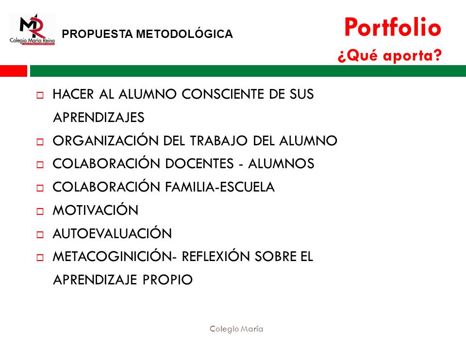 Portfolio ¿Qué aporta HACER AL ALUMNO CONSCIENTE DE SUS APRENDIZAJES