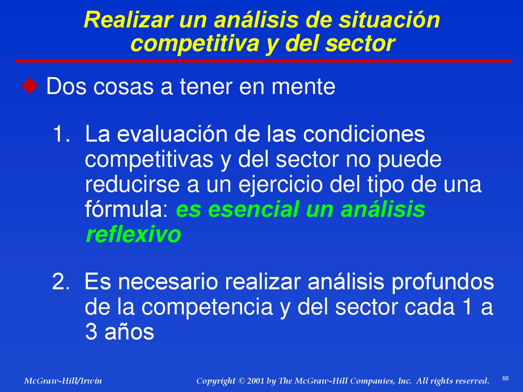 Realizar un análisis de situación competitiva y del sector