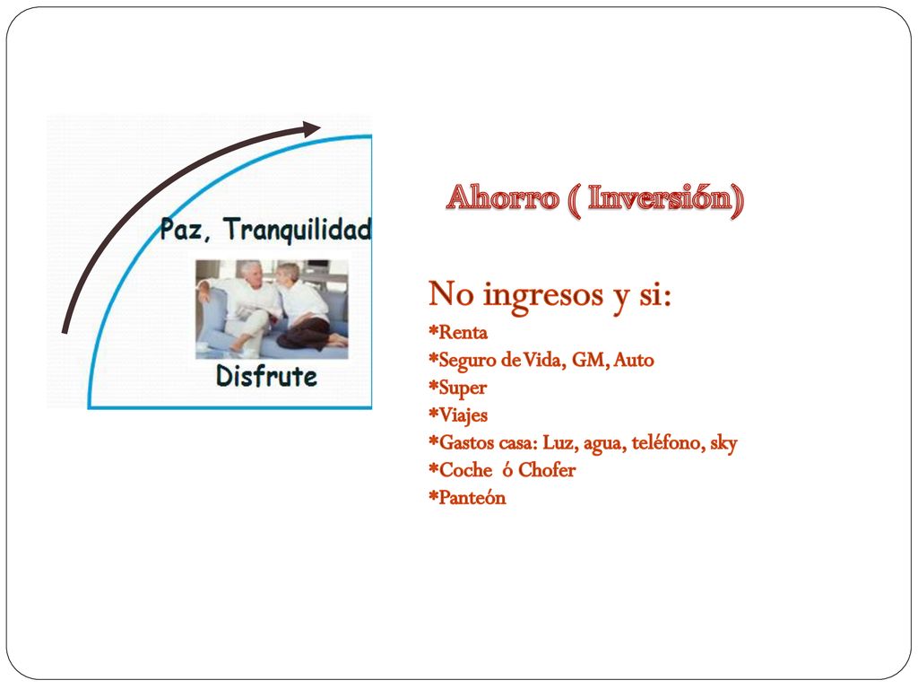 No ingresos y si: Ahorro ( Inversión) *Renta *Seguro de Vida, GM, Auto