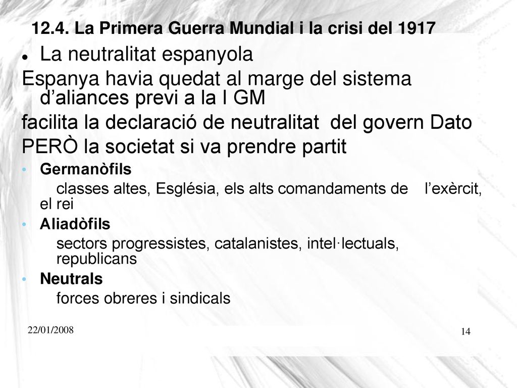 12.4. La Primera Guerra Mundial i la crisi del 1917