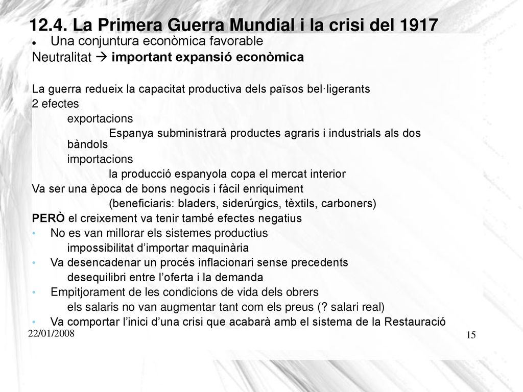 12.4. La Primera Guerra Mundial i la crisi del 1917
