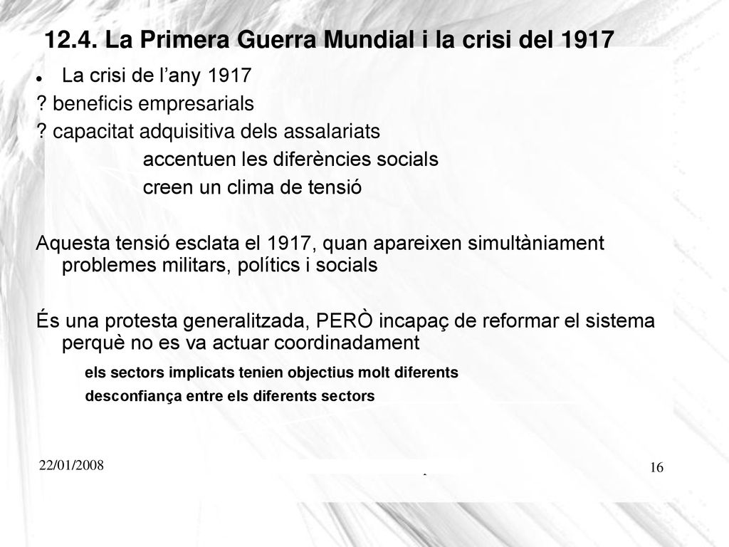 12.4. La Primera Guerra Mundial i la crisi del 1917