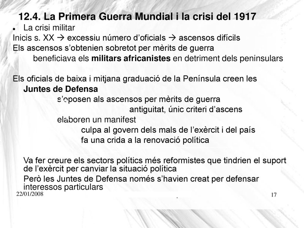 12.4. La Primera Guerra Mundial i la crisi del 1917