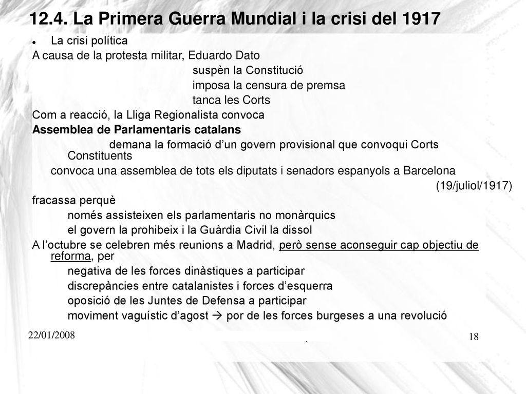 12.4. La Primera Guerra Mundial i la crisi del 1917