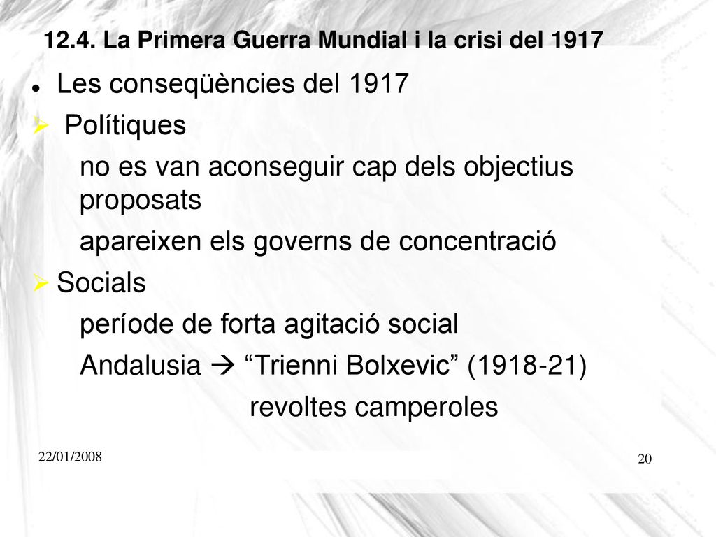12.4. La Primera Guerra Mundial i la crisi del 1917