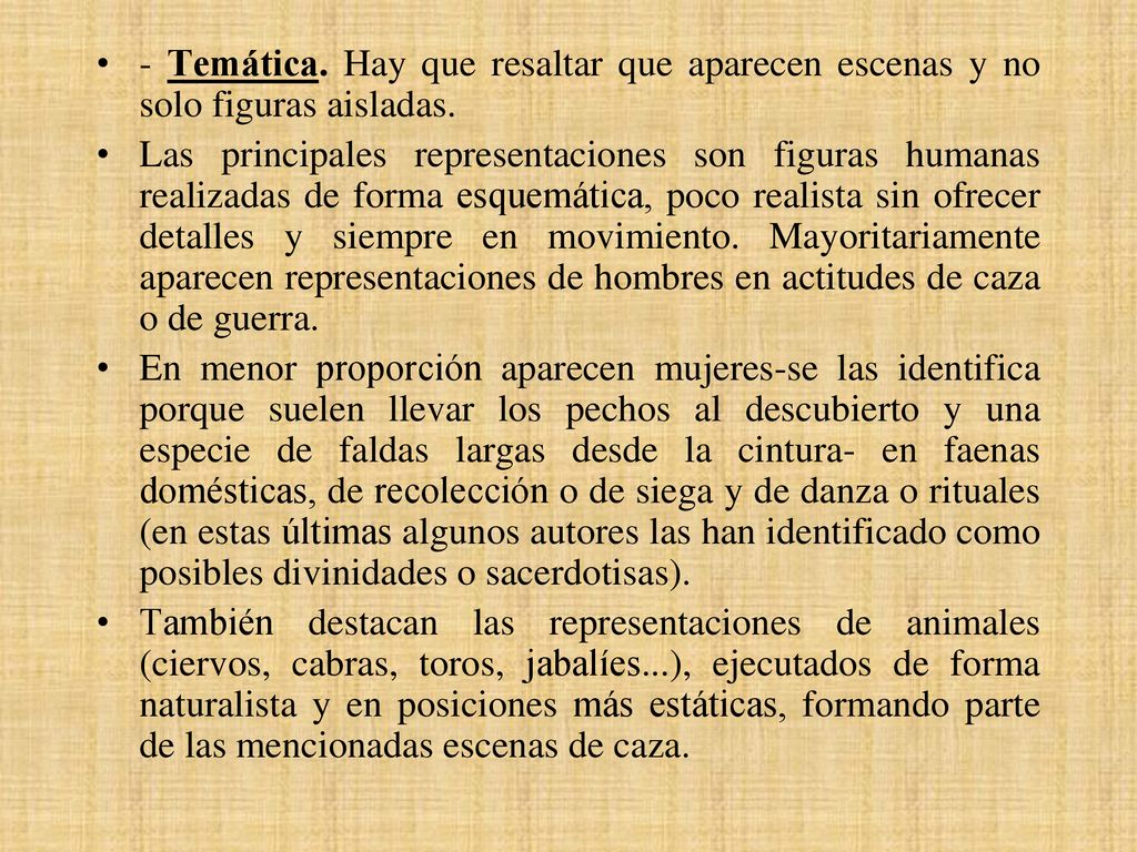 - Temática. Hay que resaltar que aparecen escenas y no solo figuras aisladas.
