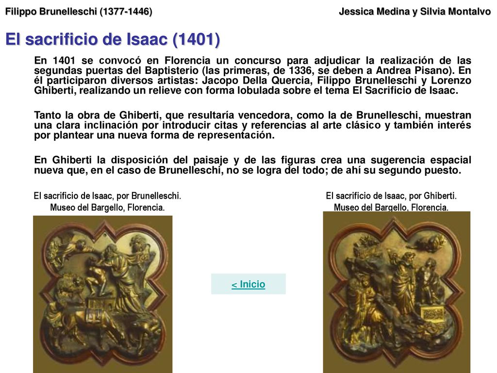 El sacrificio de Isaac, por Ghiberti. Museo del Bargello, Florencia.