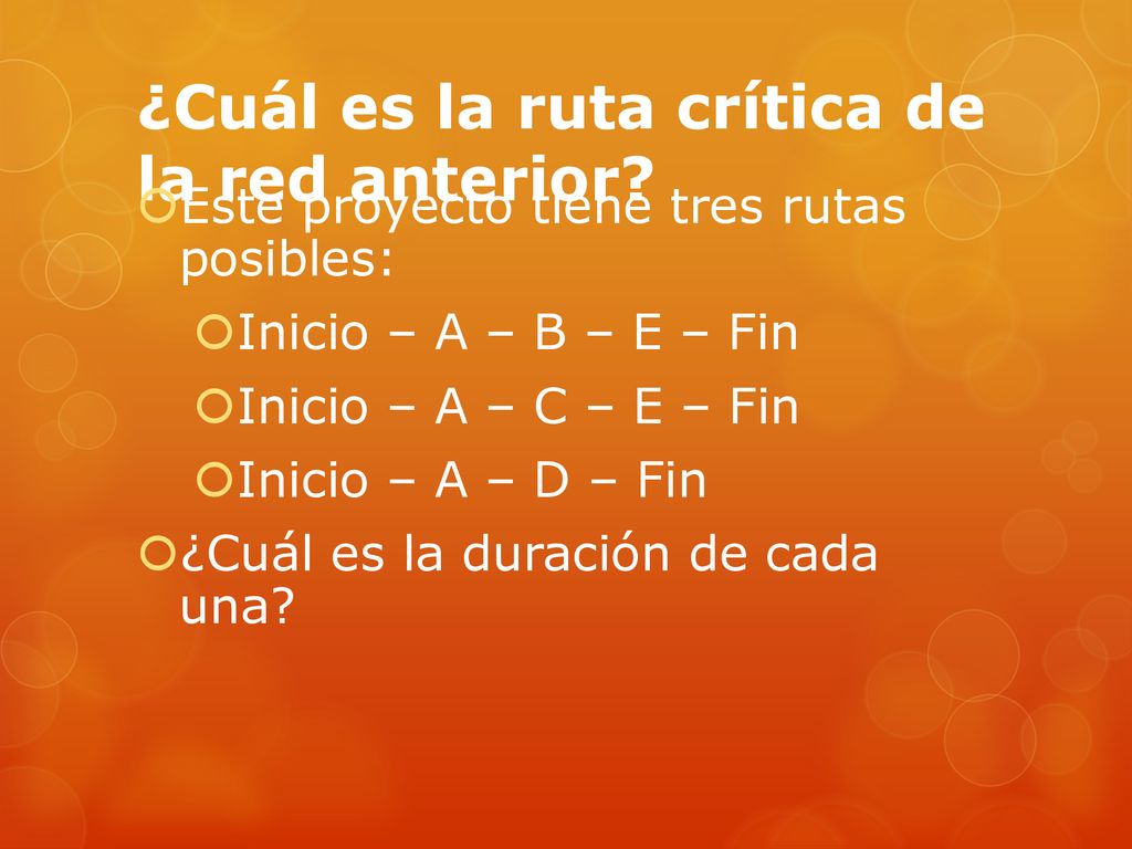 ¿Cuál es la ruta crítica de la red anterior