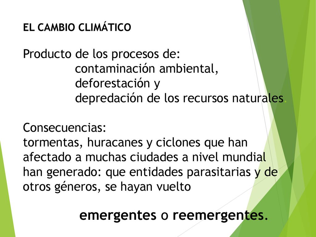 EL CAMBIO CLIMÁTICO Producto de los procesos de: