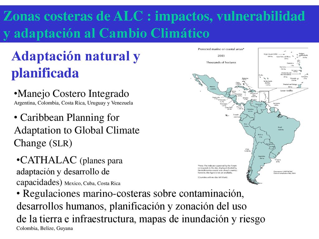 Zonas costeras de ALC : impactos, vulnerabilidad y adaptación al Cambio Climático