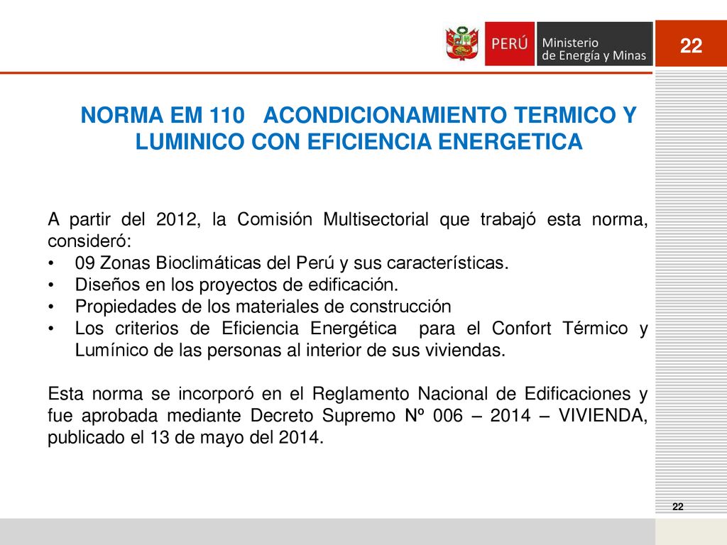 NORMA EM 110 ACONDICIONAMIENTO TERMICO Y LUMINICO CON EFICIENCIA ENERGETICA