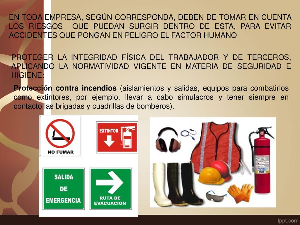 EN TODA EMPRESA, SEGÚN CORRESPONDA, DEBEN DE TOMAR EN CUENTA LOS RIESGOS QUE PUEDAN SURGIR DENTRO DE ESTA, PARA EVITAR ACCIDENTES QUE PONGAN EN PELIGRO EL FACTOR HUMANO