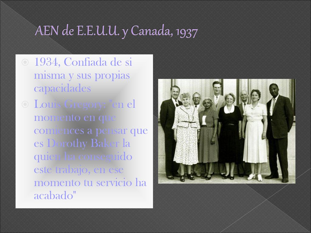 AEN de E.E.U.U. y Canada, , Confiada de si misma y sus propias capacidades.