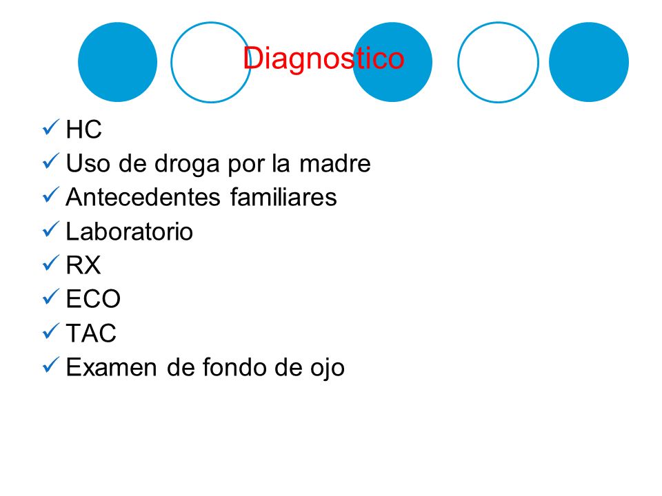 Diagnostico HC Uso de droga por la madre Antecedentes familiares