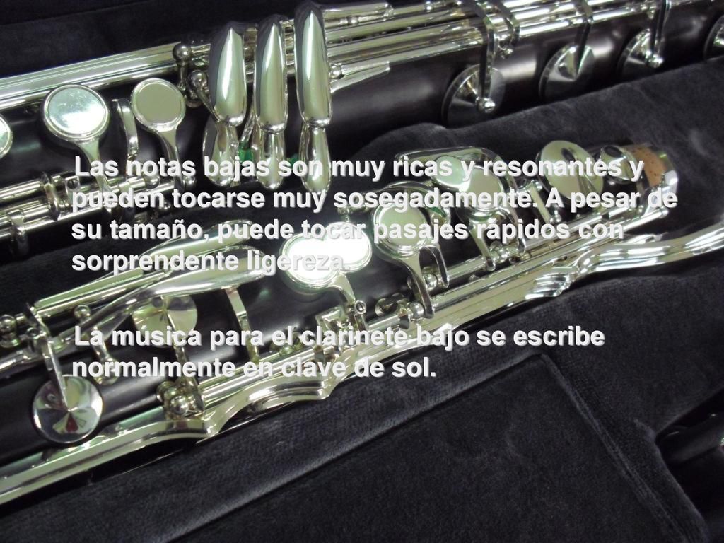 Las notas bajas son muy ricas y resonantes y pueden tocarse muy sosegadamente. A pesar de su tamaño, puede tocar pasajes rápidos con sorprendente ligereza.