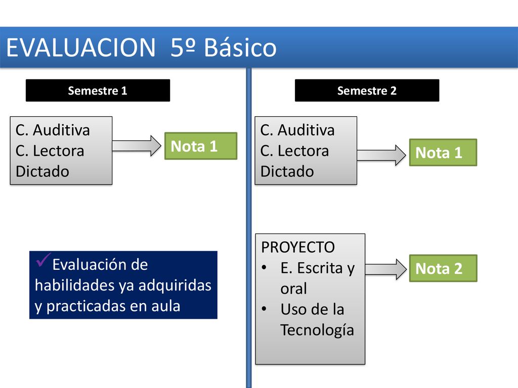 EVALUACION 5º Básico C. Auditiva C. Lectora Dictado C. Auditiva
