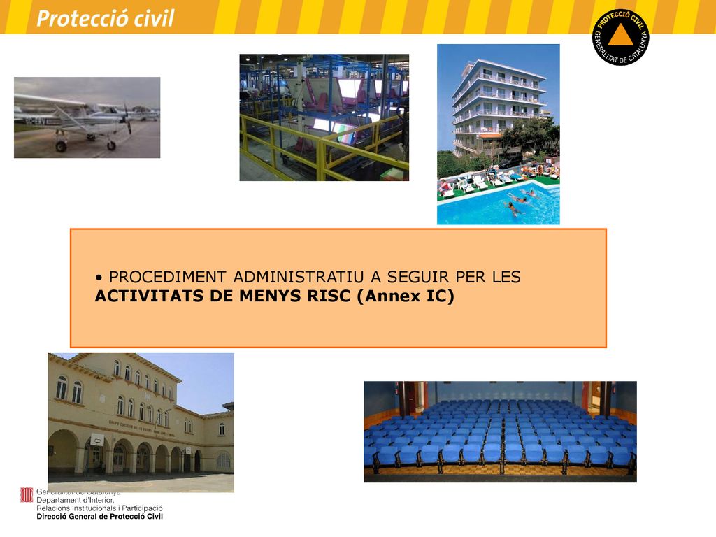 PROCEDIMENT ADMINISTRATIU A SEGUIR PER LES ACTIVITATS DE MENYS RISC (Annex IC)